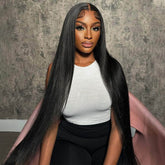 Natural Black Straight 13*4 Lace Frontal Wig 200% Density Available
